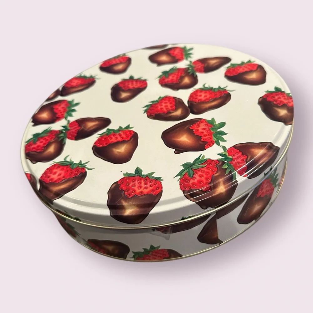 Department 56 Sweets Chocolate Covered Strawberry Round Nesting Tin Set - Picture 3 of 12